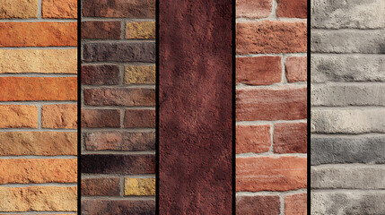 Variety of Brick and Textured Material Samples collage