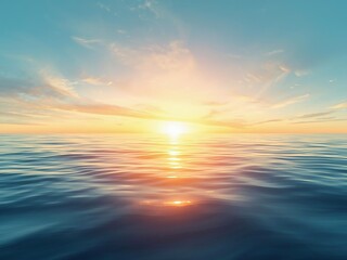 Obraz premium 新しい一日の始まり 海と朝日