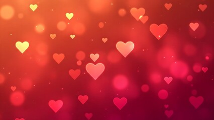 Valentines day background banner - abstract panorama background with red hearts - concept love