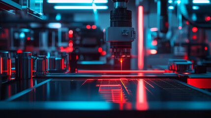 Advanced Technology in Modern Laboratory with Neon Lighting Effects