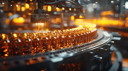 Industrial Bottling Process in Advanced Beverage Production Facility
