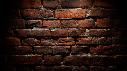 Weathered Red Brick Wall with Spotlight texture background