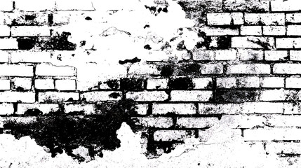 White Brick Wall with Large Black Grunge Areas texture