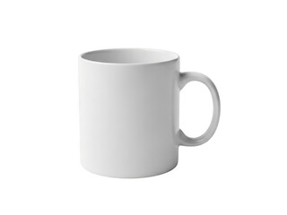 White ceramic mug isolated on transparent background