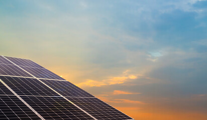 Solar panels solar cells on rooftop house technology home building with sun overlight day,plant smart solar system micro inverter solar panels energy on roof house,electric eco environment ecology. © wing-wing