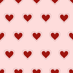 Seamless Red Heart Pattern