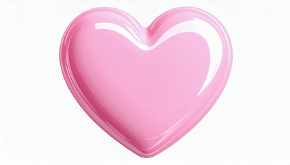 Cute Pink Valentine Heart Candy Isolated On White