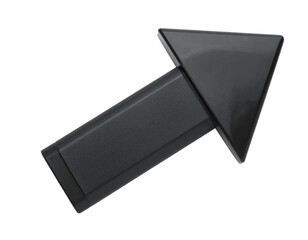 Black glossy arrow isolated on white background