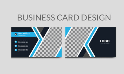 Modern business card design template with geometric patterns