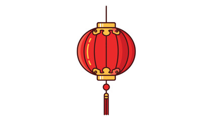 Fototapeta premium Red Chinese Lantern Hanging Isolated White Background Festive Decoration