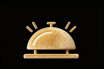 Furry bell shaped object on black background