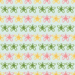 Cute balloon butterfly seamless pattern in pastel balloon