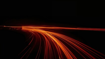 Dynamic orange light arrow with motion trails, fast movement, growth and direction concept