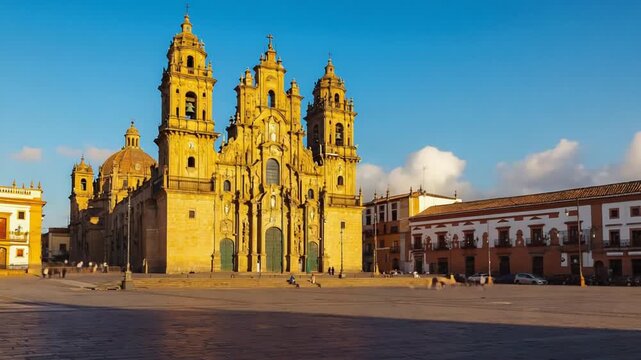 zocalo square mexico city landmark at sunset timelapse video
