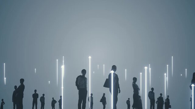 Multinational people and digital network concept