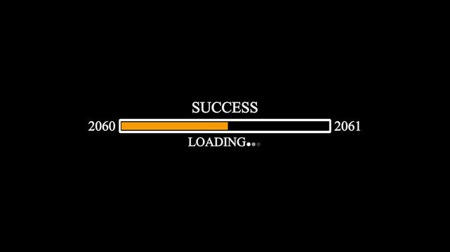 New year 2060 to 2061 progress bar loading, Progress Business Concept ,growth strategy, business planning ,alongside a success loading bar.Loading bar from 2060 to 2061 new year transfer animation .