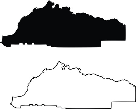 Map of north slope borough alaska usa silhouette flat and outline design
