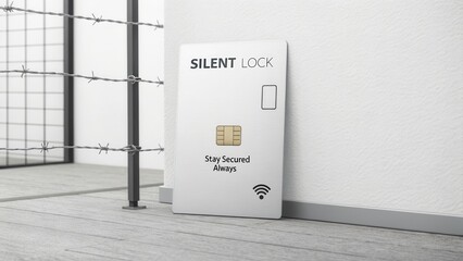Secure Card with Modern Design and Wireless Symbol for High-Tech Locking Mechanism and Your Safety Needs