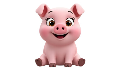 Pink piggy bank for saving money on a white background