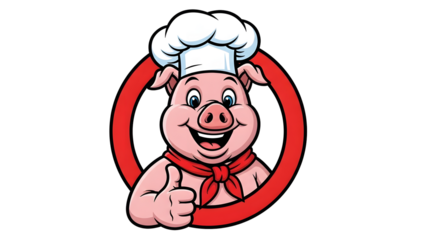 cartoon chef holding knife illustration