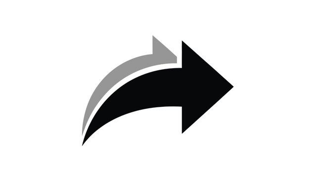 A black and grey arrow icon points to the right on a white background.