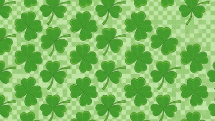 Seamless pattern of green shamrocks a lucky symbol for St Patricks Day perfect for festive backgrounds and graphic design