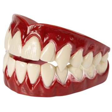 Discover the spooky allure of Halloween vampire teeth on a crisp white background