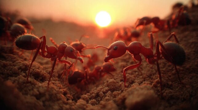 Ants in the golden sunlight