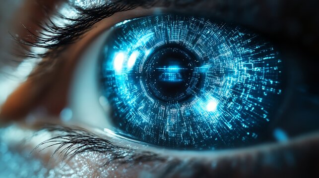 Digital eye a futuristic glimpse into ai, data, and humanoid technology - Powered by Adobe