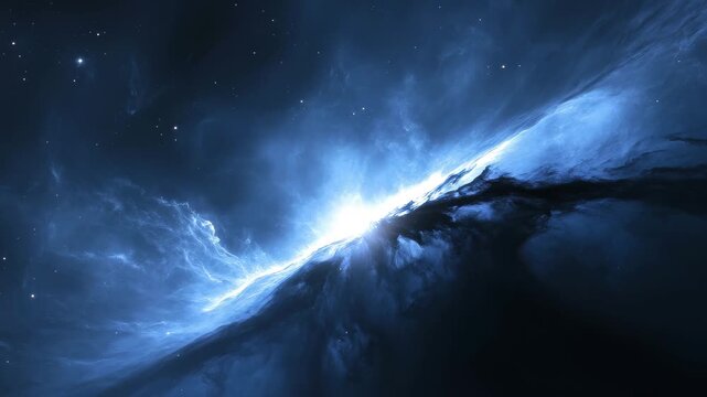 Bright celestial explosion shows vibrant colors and patterns in deep space during cosmic creation event