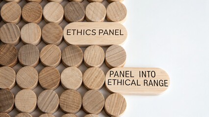 Wooden Discs with Engraved Labels on Functionality Related to Ethics and Panels for Conceptualizing Morality