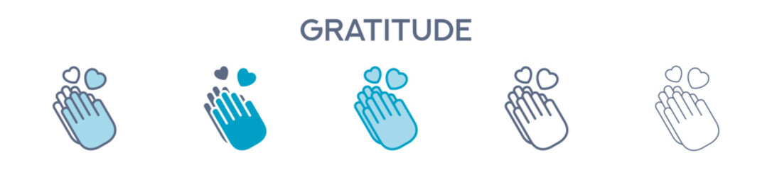 Fototapeta premium Gratitude Element For Design Graphic - Multi Styles. Vector Illustration Of Two Colored And Black. Multiple Icons Designs Can Be Used For Mobile, Ui, Web 