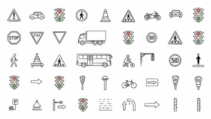 Collection of Road Traffic Signs and Symbols. © Kurs