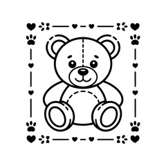 Obraz premium black frame with cute baby teddy bear