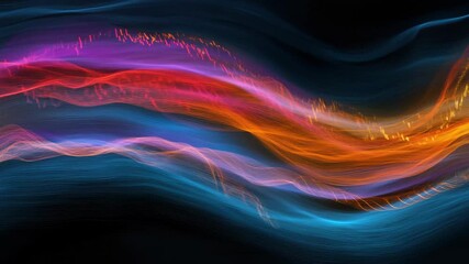 Vibrant abstract visualization of data trends and fluctuations in a digital environment with rich colors - Powered by Adobe