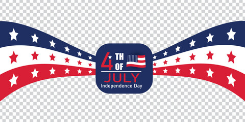 Fourth of july independence day celebration banner with american flag colors