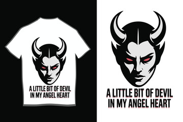 Fototapeta premium A Little Bit of Devil In My Angel Heart Graphic T-Shirt