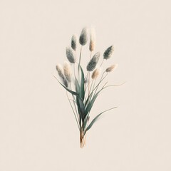Delicate Floral Illustration on Cream Background