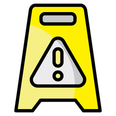 Wet Floor Sign  Icon Element For Design