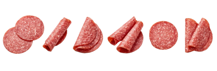 Salami Slices Collection: Round and Rolled Italian Cured Meat