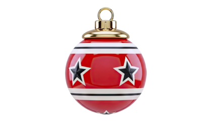 Red and black star Christmas ornament with gold accent
