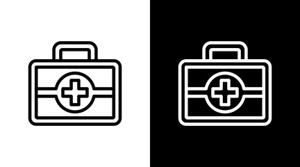 First Aid Kit  White Icon Set Design