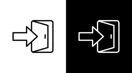 Exit Sign  White Icon Set Design