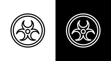 Biohazard Symbol  White Icon Set Design