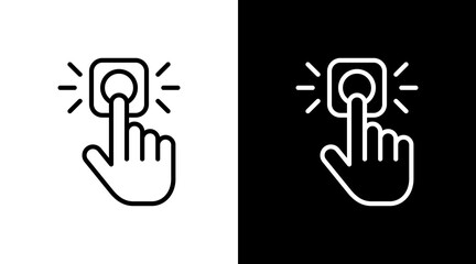 Emergency Stop Button  White Icon Set Design