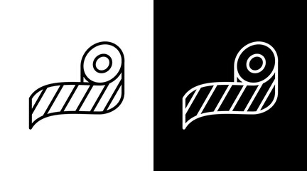 Caution Tape  White Icon Set Design