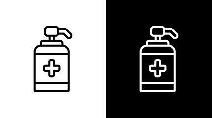 Hand Sanitizer  White Icon Set Design