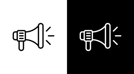 Megaphone  White Icon Set Design