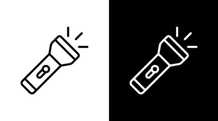 Flashlight  White Icon Set Design