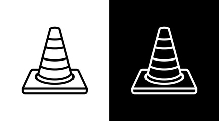 Traffic Cone  White Icon Set Design